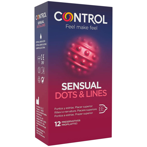 Control sensual Dots & Lines puntos y estrias 12 unidades