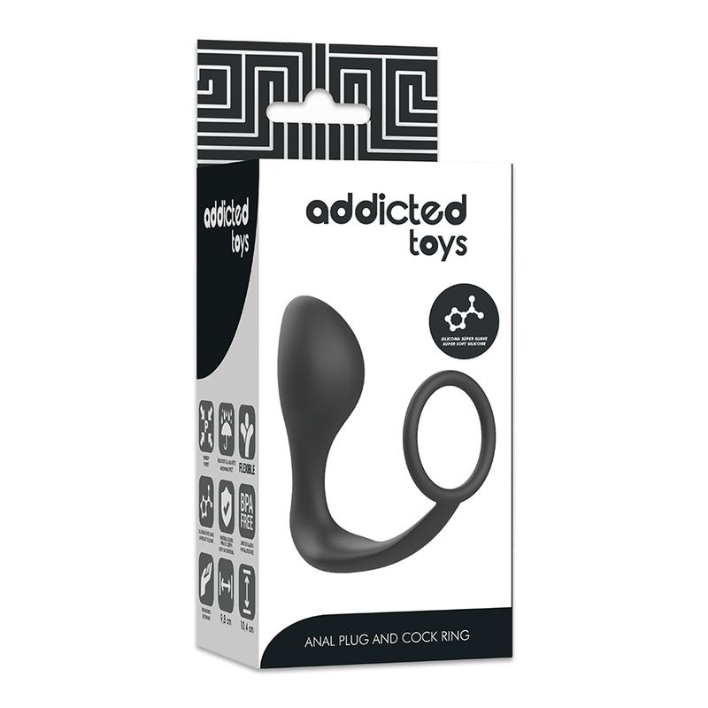 Addicted Toys Anal con Anillo Silicona Negro