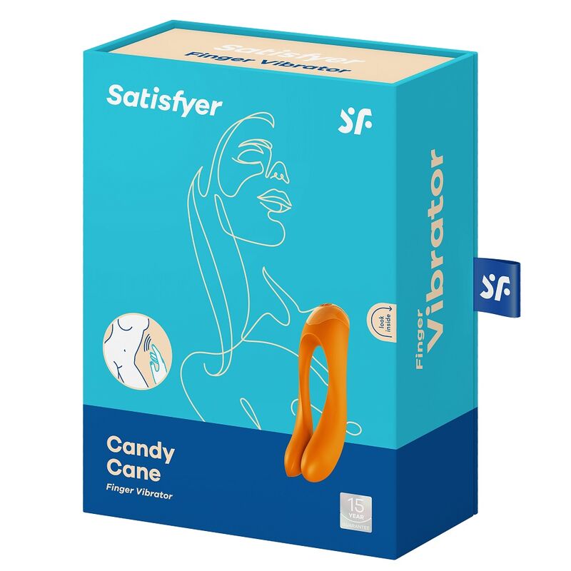 Satisfyer Candy Cane Vibrador dedo naranja